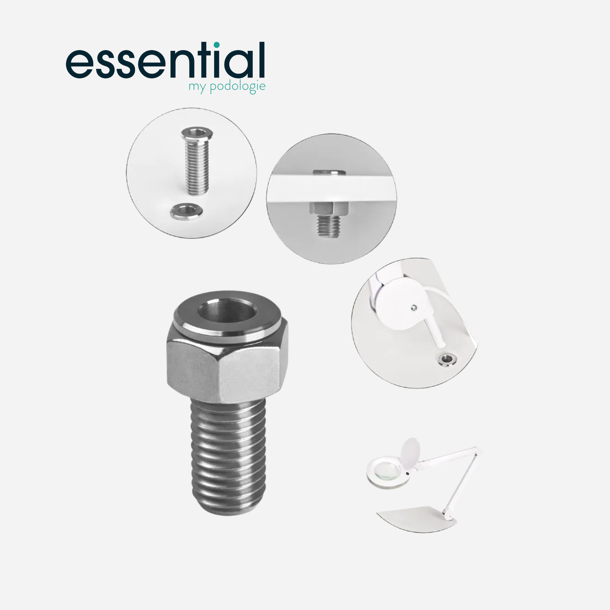 Support de Lampe loupe tubulaire en inox - Essential by My Podologie - My Médical