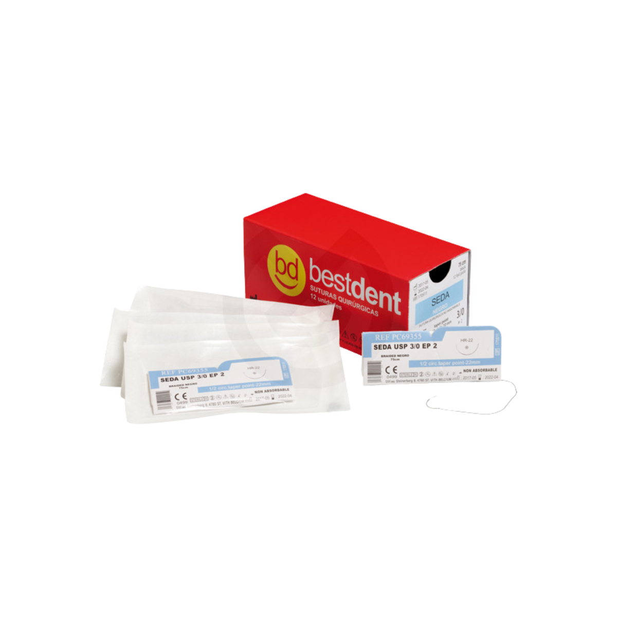 Suture Soie Non Résorbable - 12 x 75 cm - Bestdent - My Médical