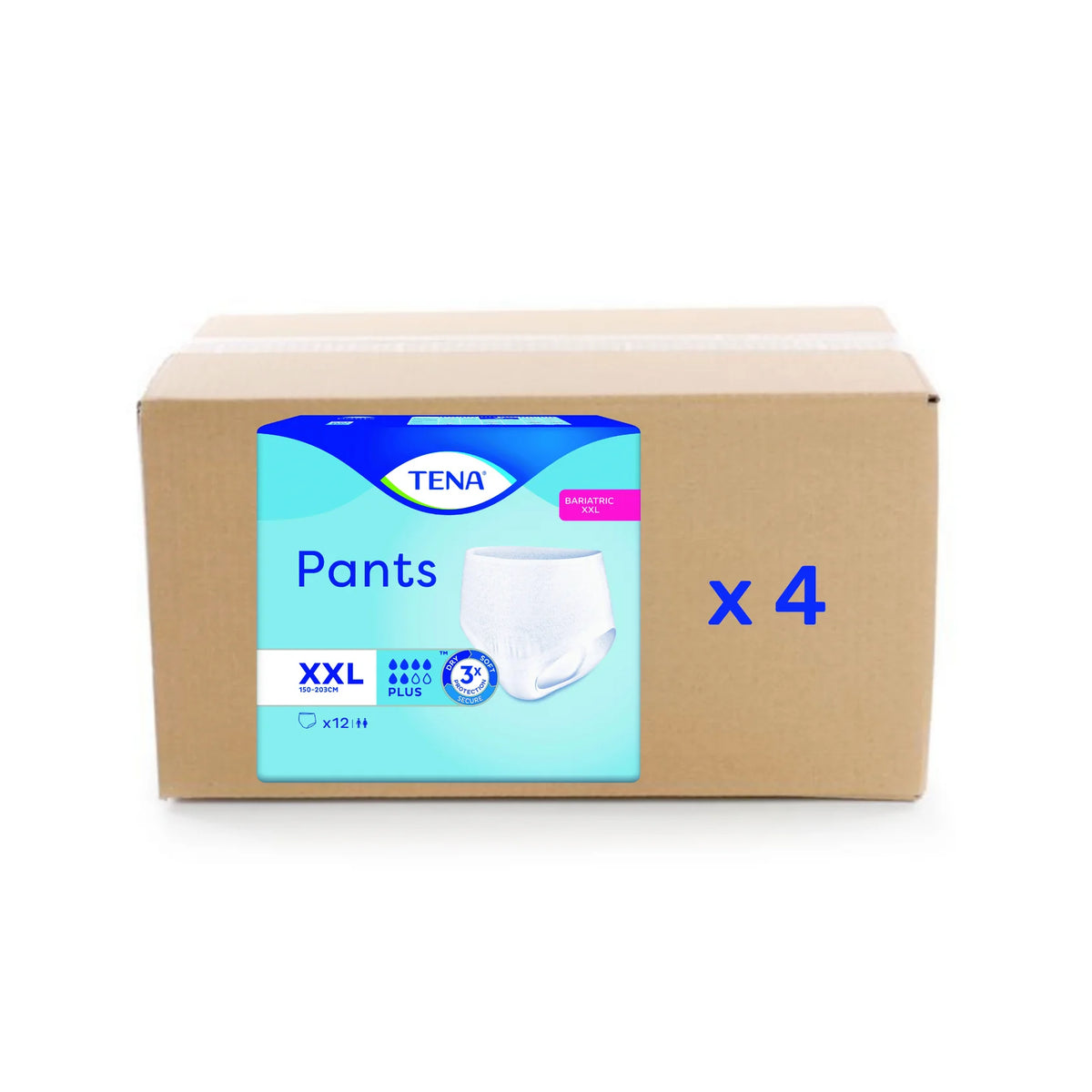 Pack 4x12U Tena Pants Bariatric - Plus - 6 gouttes - XXL - Tena - My Médical