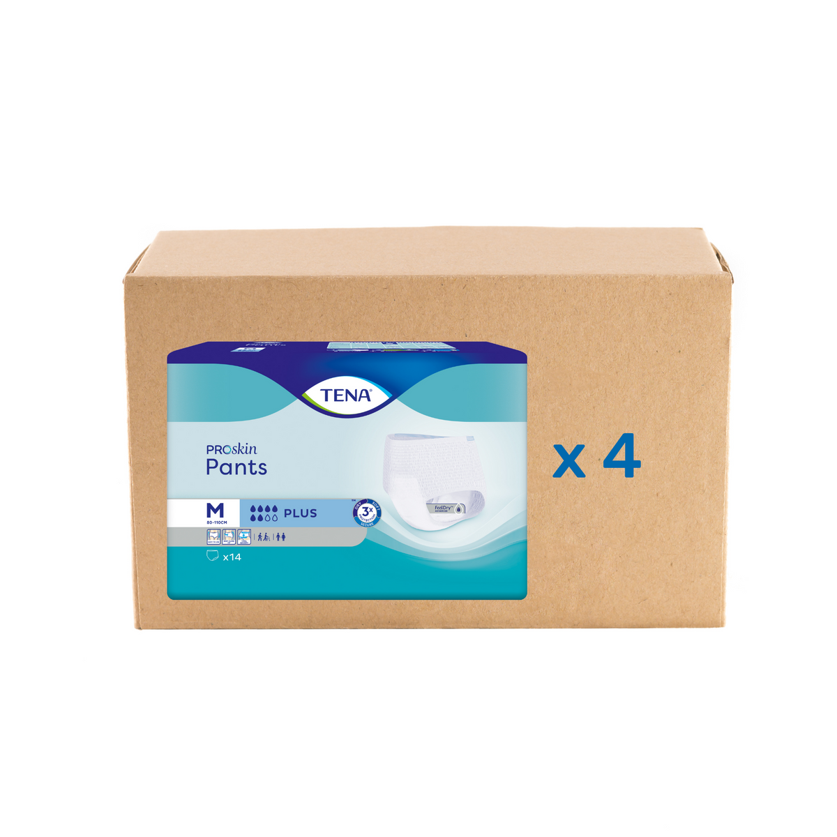 Pack 4x14/12U Tena Pants Proskin - Plus - 6 gouttes - 6 tailles - Tena - My Médical
