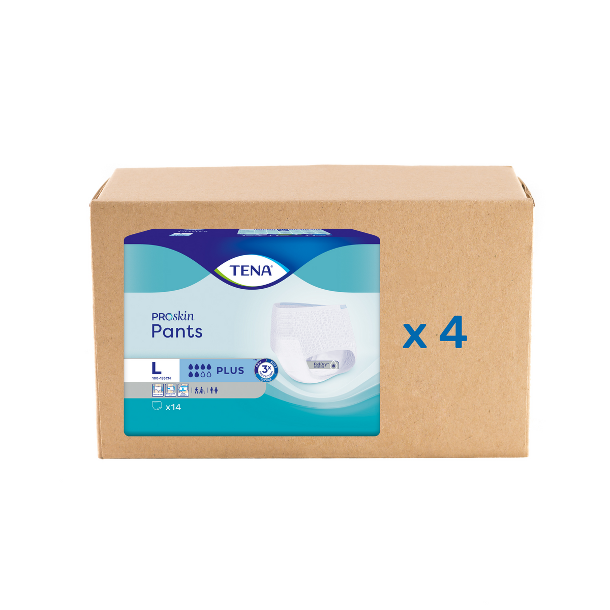 Pack 4x14/12U Tena Pants Proskin - Plus - 6 gouttes - 6 tailles - Tena - My Médical