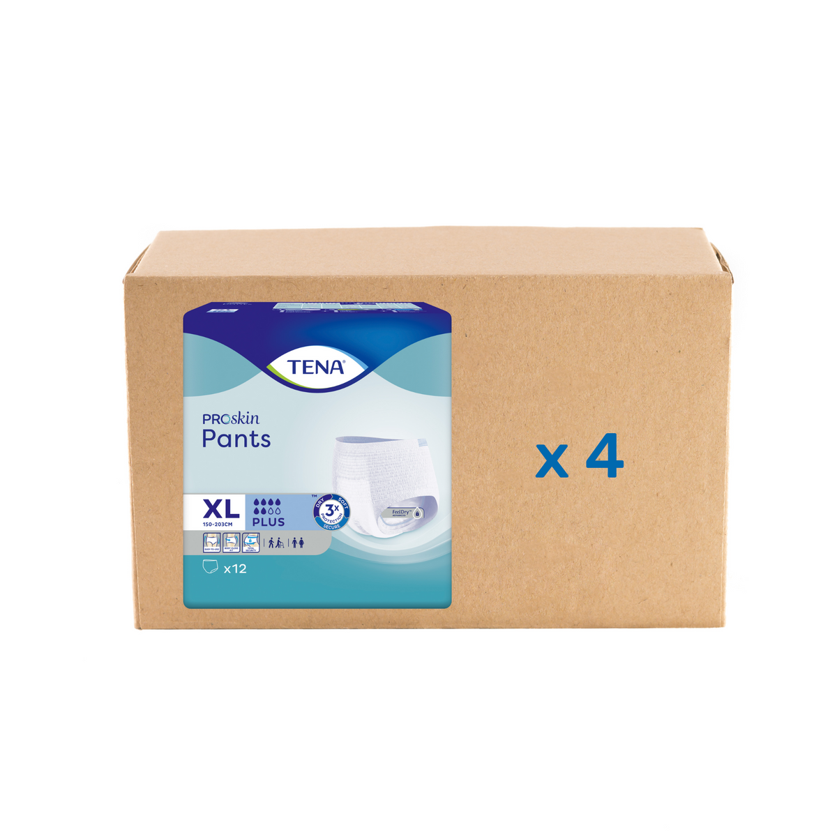 Pack 4x14/12U Tena Pants Proskin - Plus - 6 gouttes - 6 tailles - Tena - My Médical