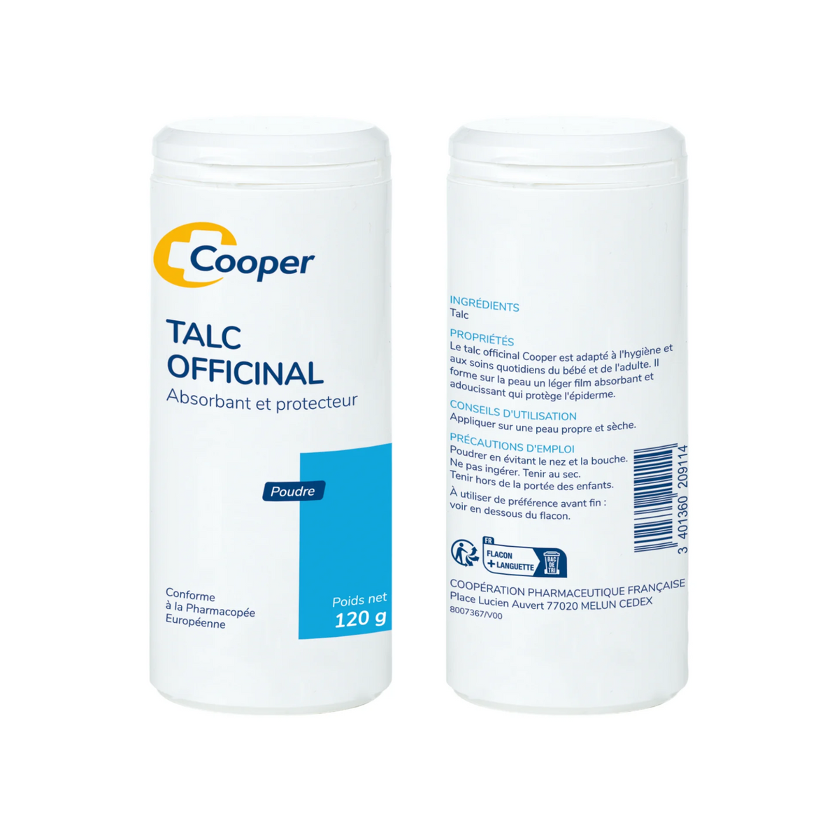 Talc poudreuse 120g - Cooper - My Médical