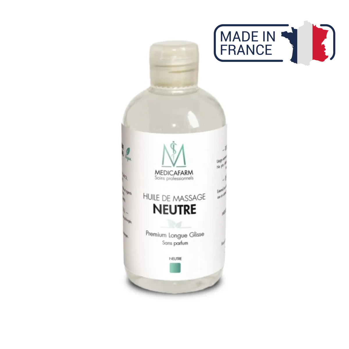 Huile de massage neutre longue glisse - Flacon stop-goutte 250 ml - Medicafarm - My Médical