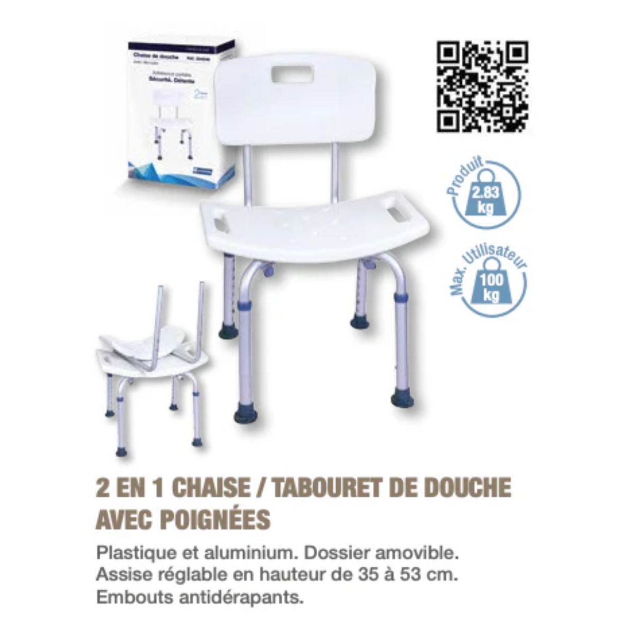 Chaise de Douche 2 en 1 - DOCCEA - My Médical - My Médical