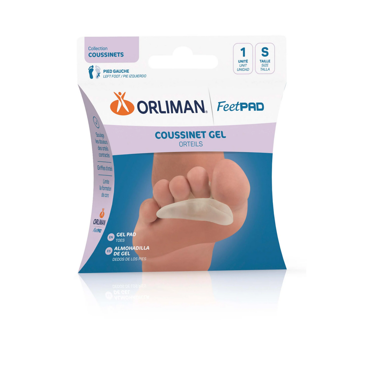 Coussinet Gel Orteil Droit FEETPAD - 3 Tailles - Orliman - My Médical