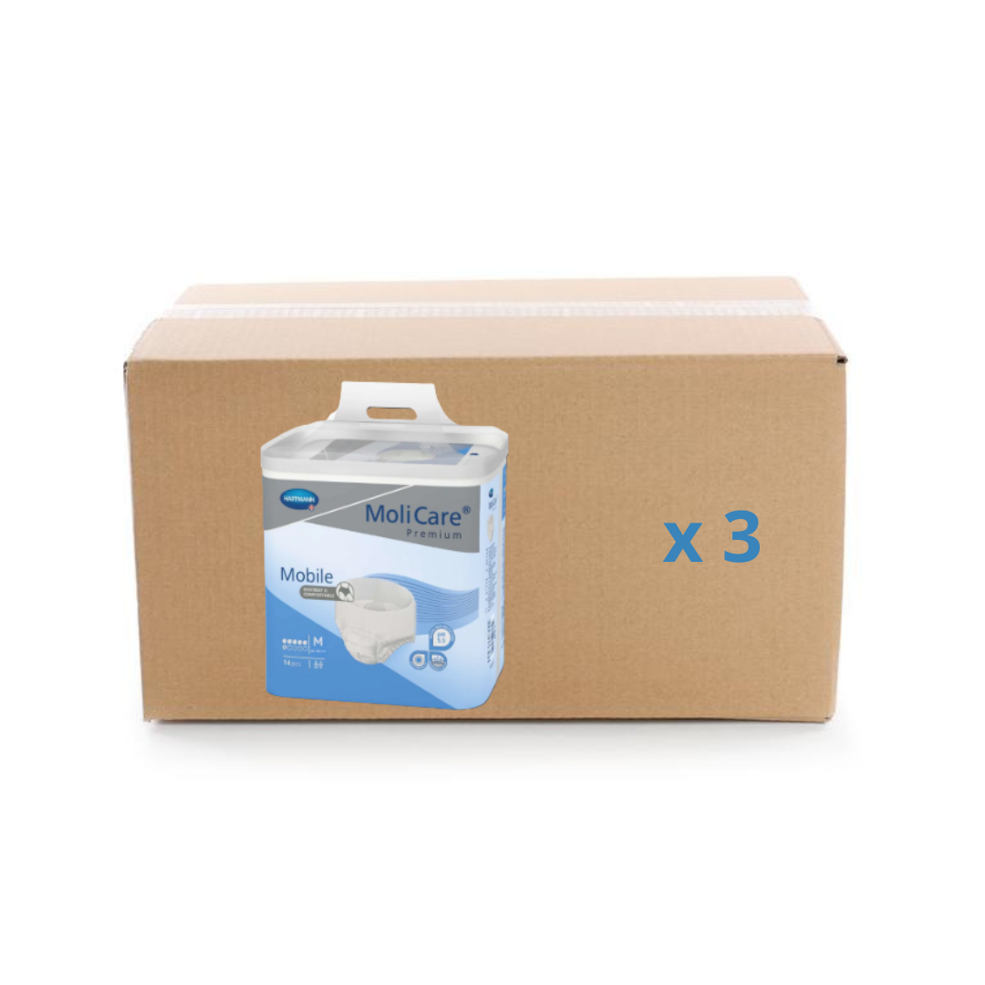 Slip Molicare Premium Mobile - 6 gouttes - M - carton 3x14U - Hartmann