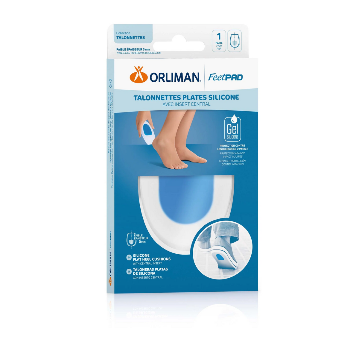 Talonnette Plate Silicone Insert Central FEETPAD - 4 Tailles - Orliman - My Médical